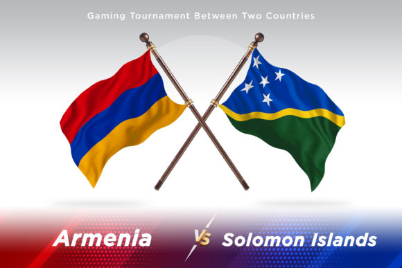 Armenia Versus Solomon Islands Two Flags
