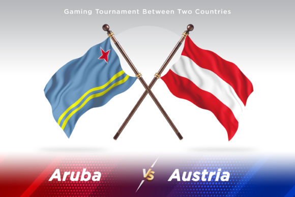 Aruba Versus Austria Two Flags
