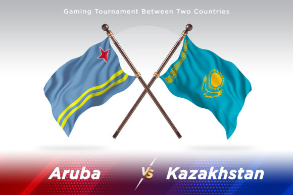 Aruba Versus Kazakhstan Two Flags