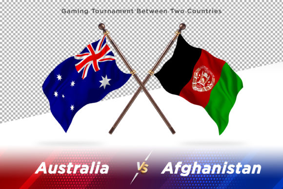 Australia Versus Afghanistan Two Flags