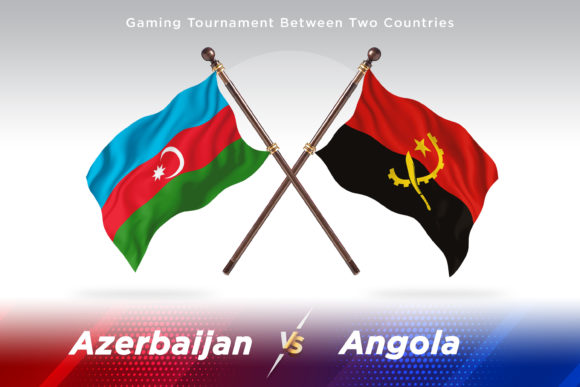 Azerbaijan Versus Angola Two Flags